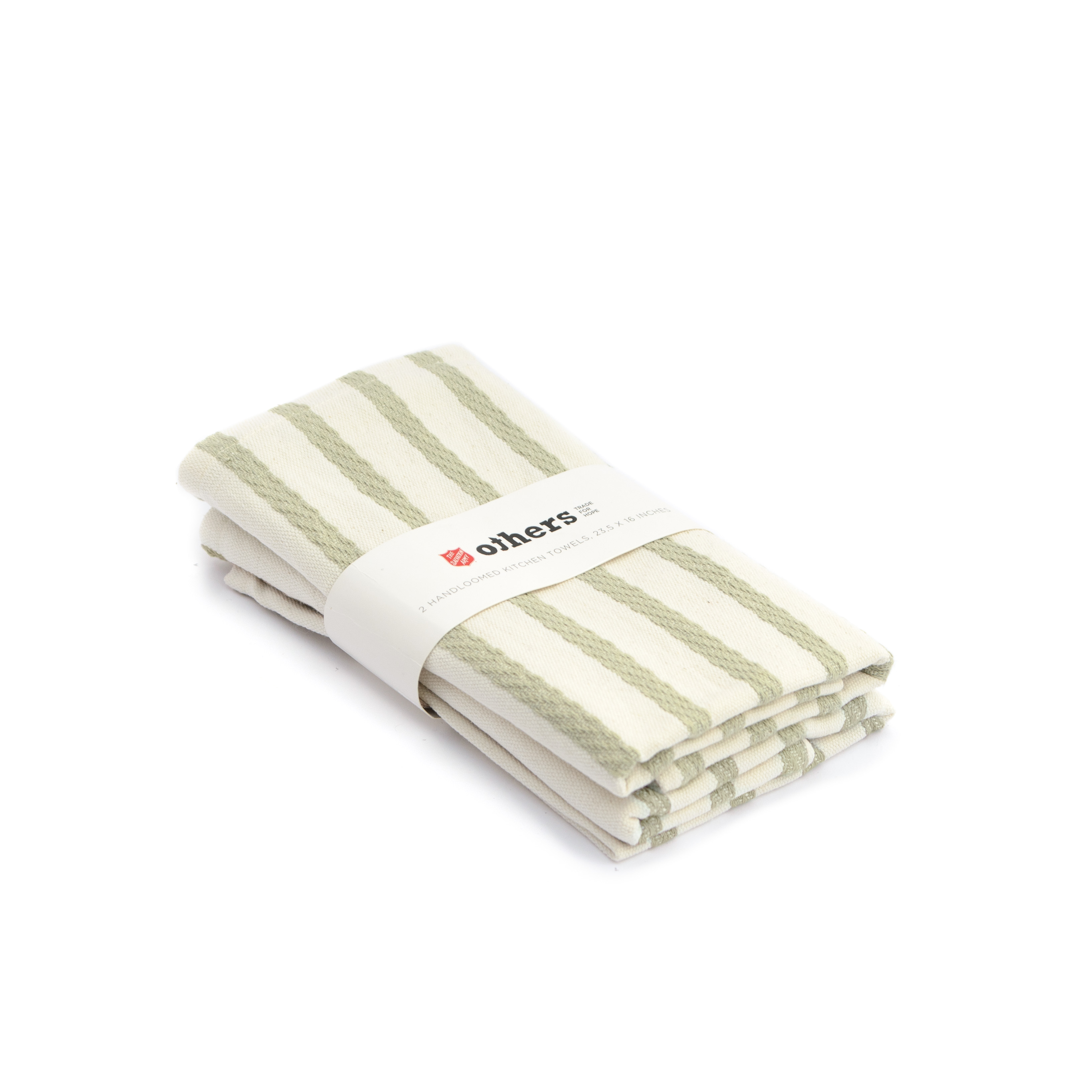 Tea Towel - Stripes / Green - Pack of Two